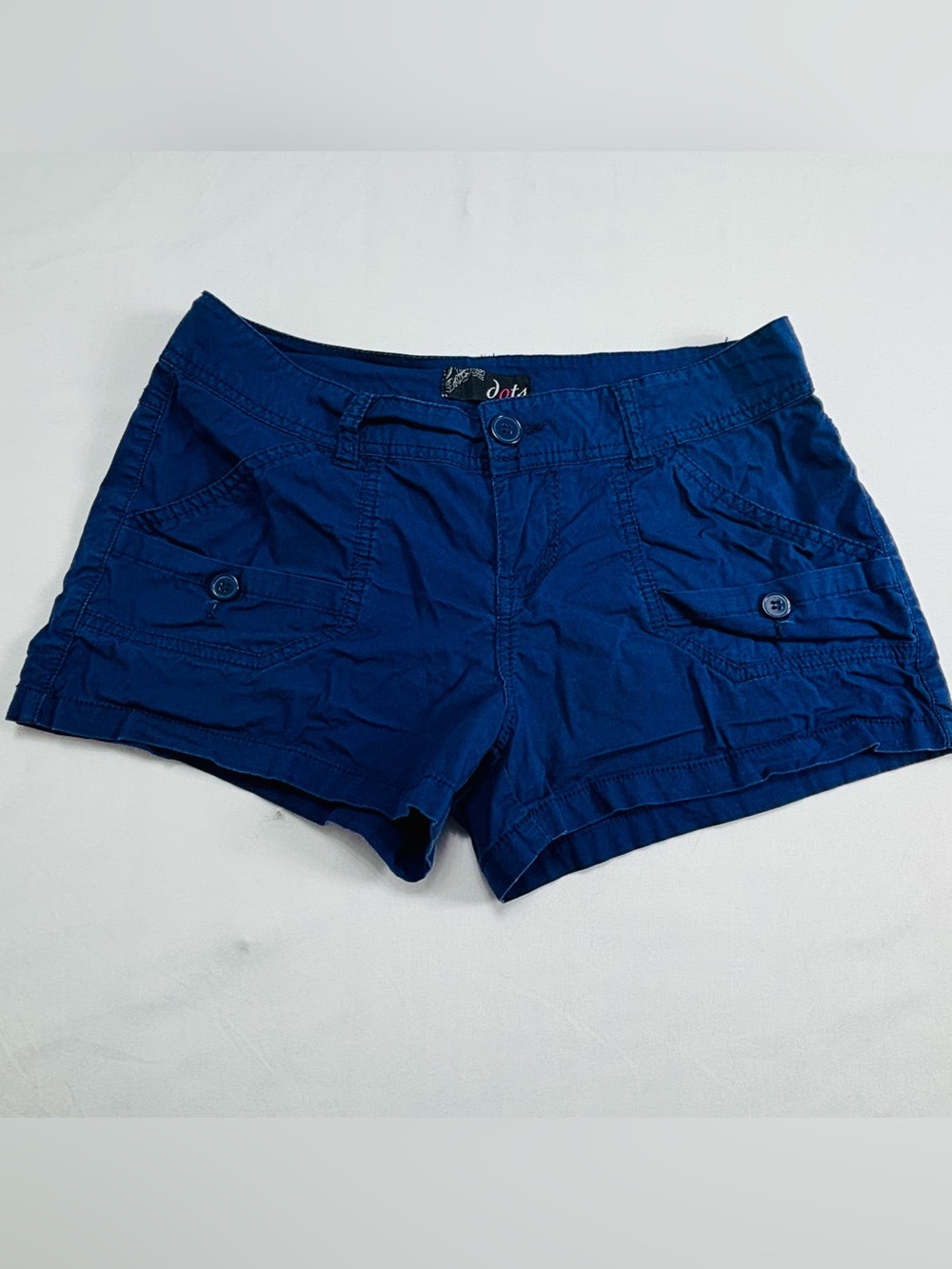Dots Women's Navy Blue Cotton Cargo Shorts W552